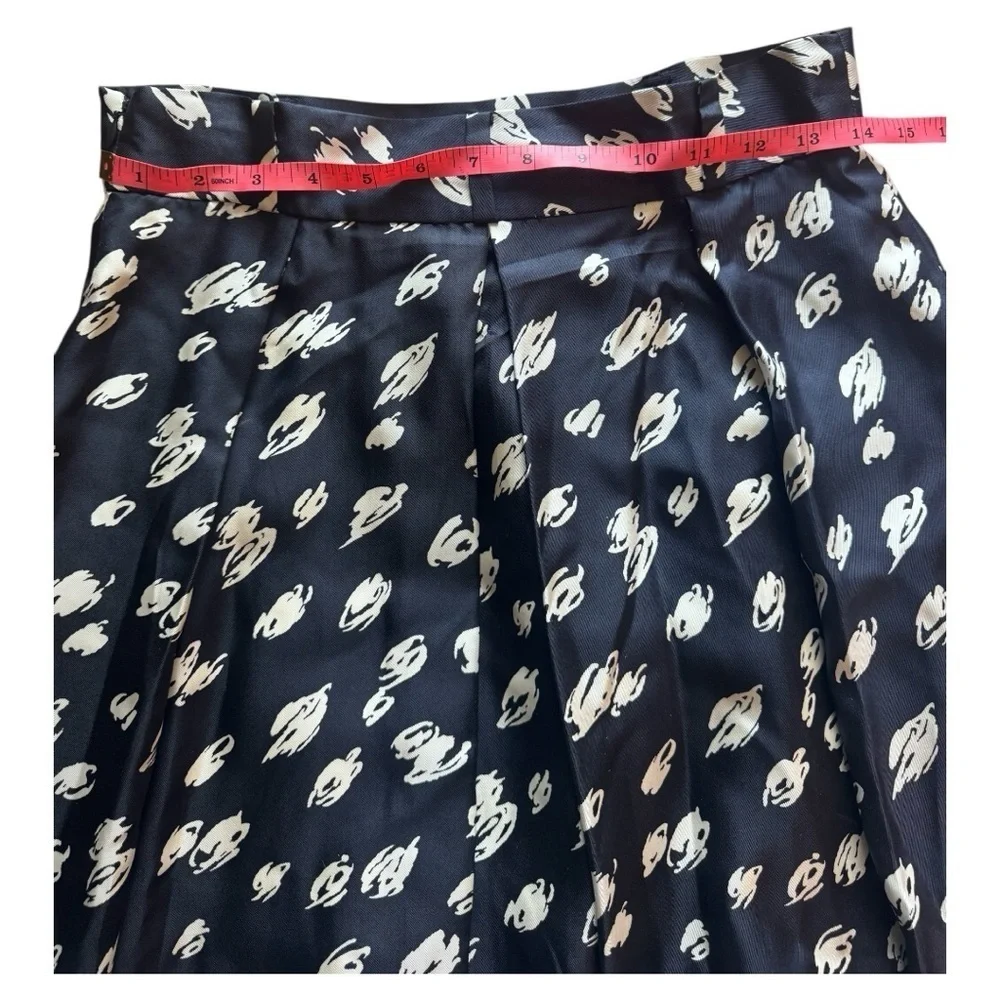 Kate Spade 100% Silk Blue Midi A-Line Pleated Skirt